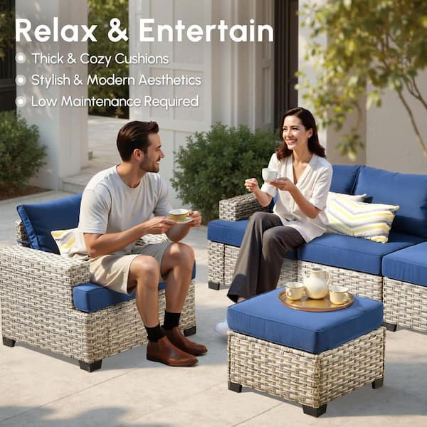 HOOOWOOO Kelley's 8-Piece Wicker Modern Outdoor Patio