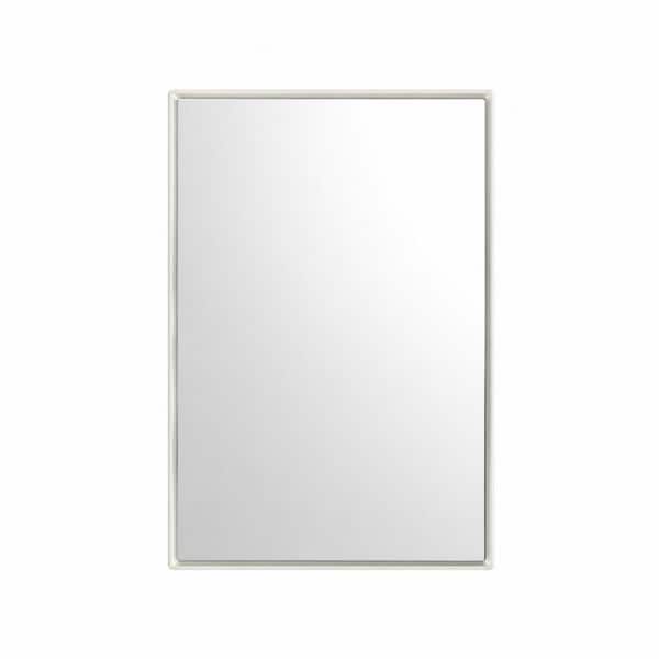 20 in. W x 30 in. H Brushed Nickel Beveled Aluminum Framed Rectangle Bathroom Vanity Mirror for Over Sink