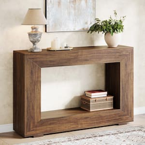 Turrella 47 in. Rustic Brown Rectangle MDF Console Table with Storage, Accent Table for Living Room, Entrance, Hallway