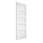30 in. x 80 in. x 1-3/4 in. Shaker 5-Panel Solid Core White Primed Wood Interior Door Slab