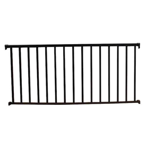 EZ Handrail 6 ft. x 42 in. Textured Black Aluminum Baluster Railing Kit