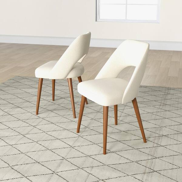 Maye Beige Boucle Chair Set Of 2,upholstered Dining Chair With