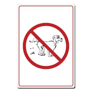 10 in. x 14 in. No Dog Poop Picture Only Sign Printed on More Durable, Thicker, Longer Lasting Styrene Plastic