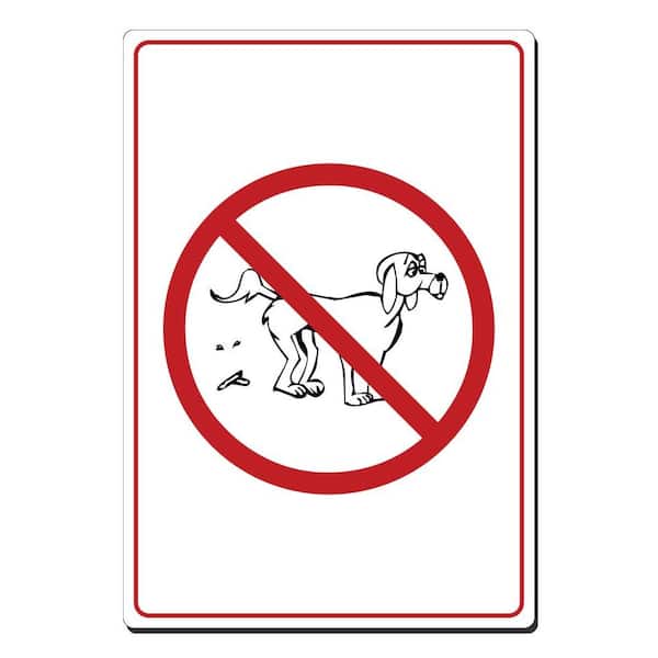 Lynch Sign 10 in. x 14 in. No Dog Poop Picture Only Sign Printed on More Durable, Thicker, Longer Lasting Styrene Plastic