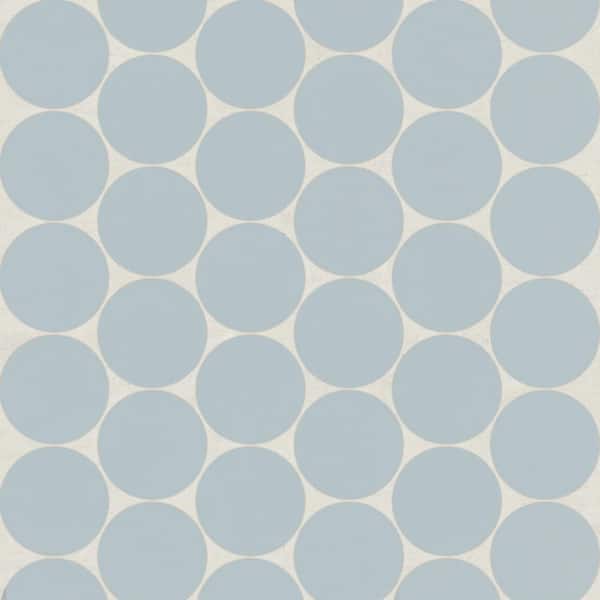 Bedrosians Sample-Marin Circle 4 in. x 5 in. Matte Misty Blue Porcelain Mosaic Tile