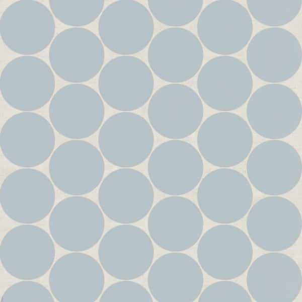 Bedrosians Marin Circle 2 in. x 2 in. Matte Misty Blue (Light Blue) Porcelain Mosaic Tile (8.61 sq. ft./Case)