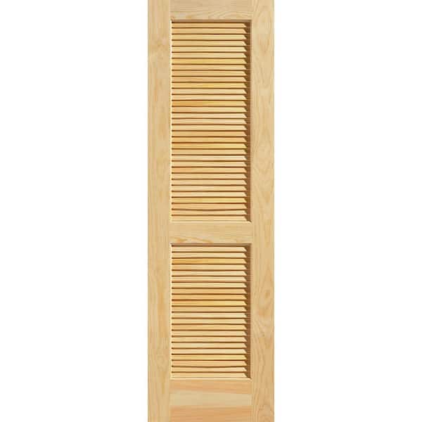 Masonite 24 in. x 80 in. No Panel Unfinished Full-Louvered Solid Core Pine Interior Door Slab