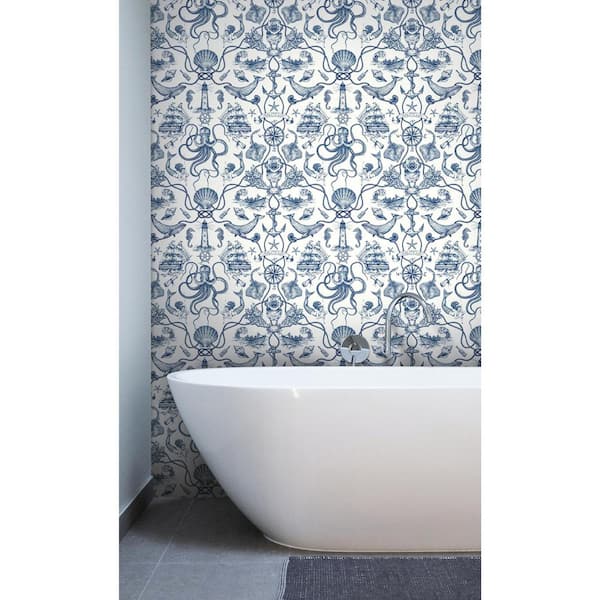 Deep Sea Toile Spray and Stick Wallpaper (Covers 56 sq. ft.)
