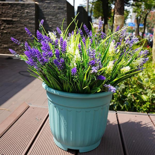 13.8 in 20 Bundles Plastic Purple Artificial Lavender Shrubs