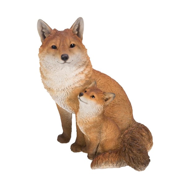 HI-LINE GIFT LTD. Mother and Baby Fox Sitting Garden Statue