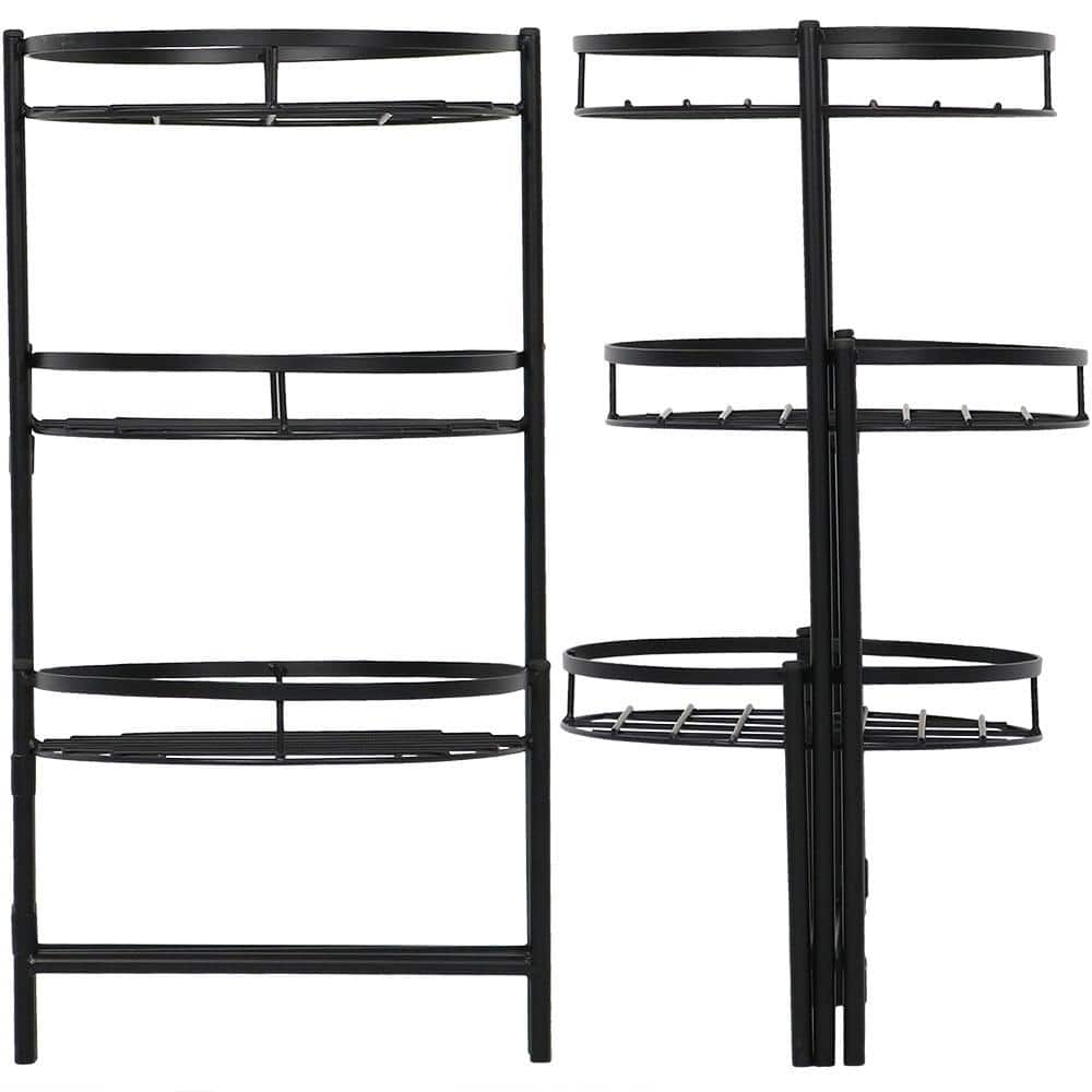 Black Iron 3-Tiered Indoor/Outdoor Plant Stand Set