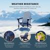 WESTIN OUTDOOR Laguna 3-Piece Fade Resistant Outdoor Patio HDPE Poly Plastic Folding Adirondack Chair Set with Side Table in Navy Blue 2001-AC2-CS-NB