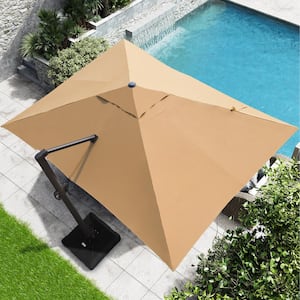13 ft. x 10 ft. Single Top Cantilever Patio Umbrella in Tan