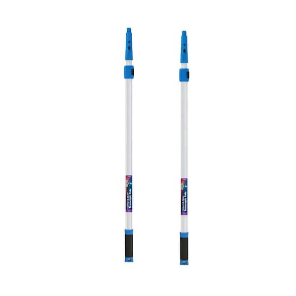 6 ft. Aluminum Telescopic Pole with Connect and Clean Locking Cone and  Quick-Flip Clamps (2-Pack)