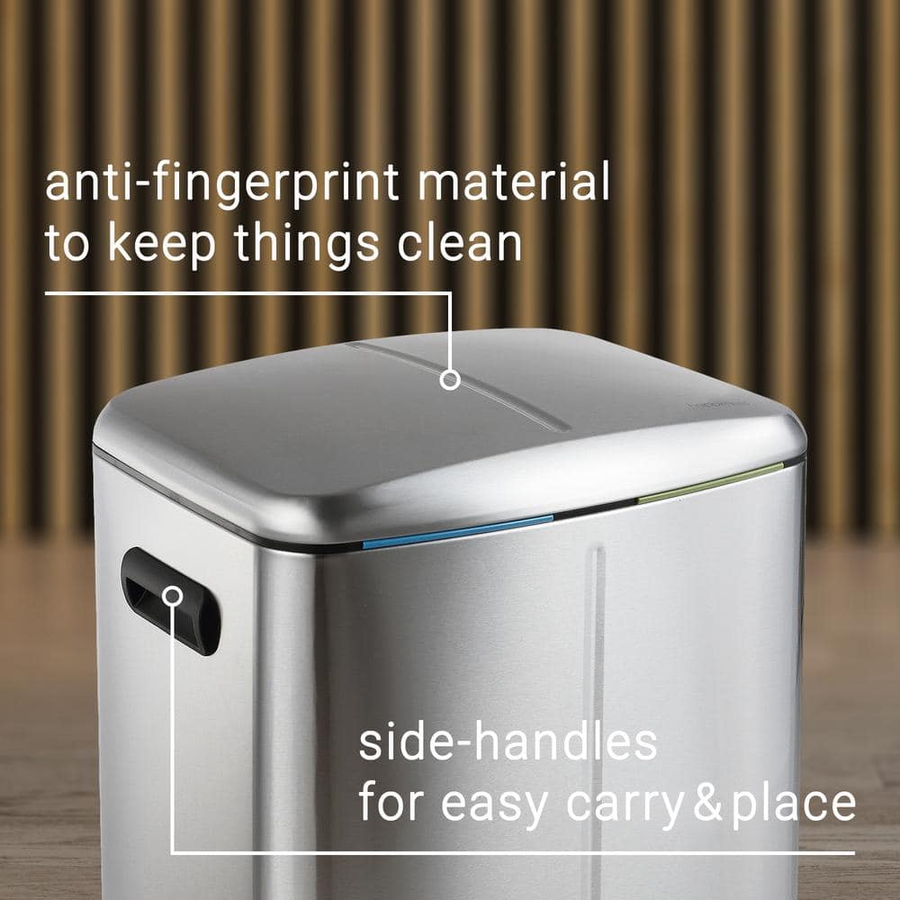 Marco 10.5-Gallon Stainless Steel Fingerprint Resistant Kitchen Trash Can