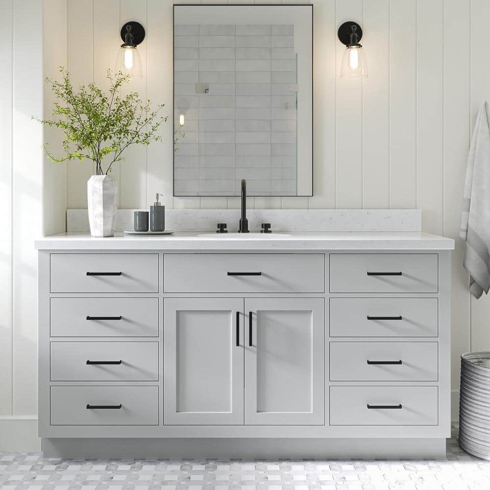 ARIEL Hepburn 66 in. W x 22 in. D x 36 in. H Single Sink Freestanding ...