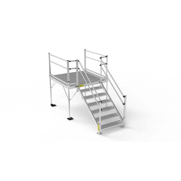 Pathway 3G Aluminum Stair Kit 43 in. to 52-3/8 in. with 5 ft. x 5 ft. Platform
