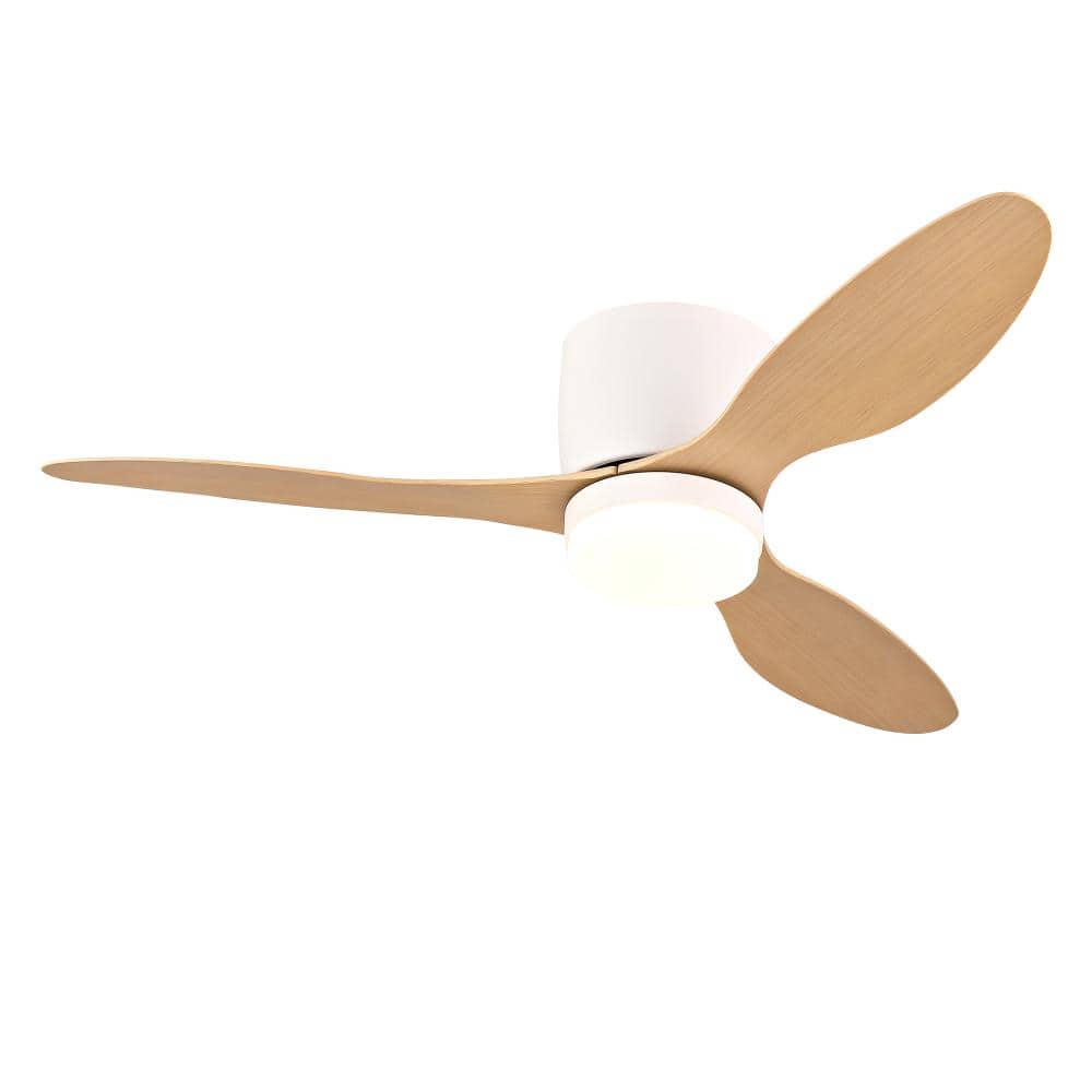 42 in Modern White 6 Speeds Brown Flush Mount Standard Ceiling Fan with 3 Colors Dimmable LED and Remote price history on PriceWatchPro