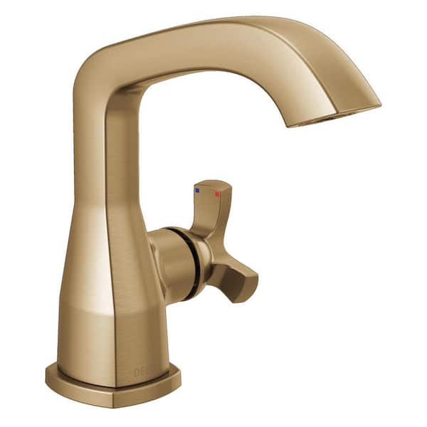 Delta Stryke Gold Single Handle Single Hole Bathroom Faucet with Metal Pop-Up Assembly in Lumicoat Champagne Bronze