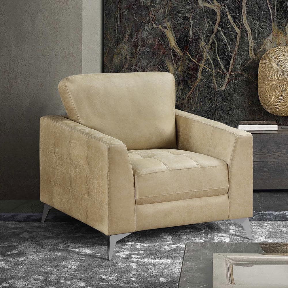 Bristow Sand Microfiber Arm Chair