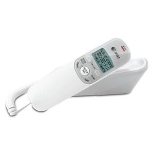 Corded Trimline Phone with Caller ID, White