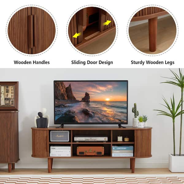 【人気品】a_stand_www ウォールナット Solid Acacia TV Stand | Lowry TV Media Stand – Simpli Home