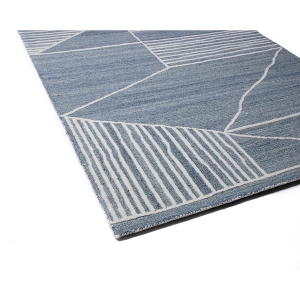 Verona Azure 9 ft. x 12 ft. Geometric Transitional Area Rug