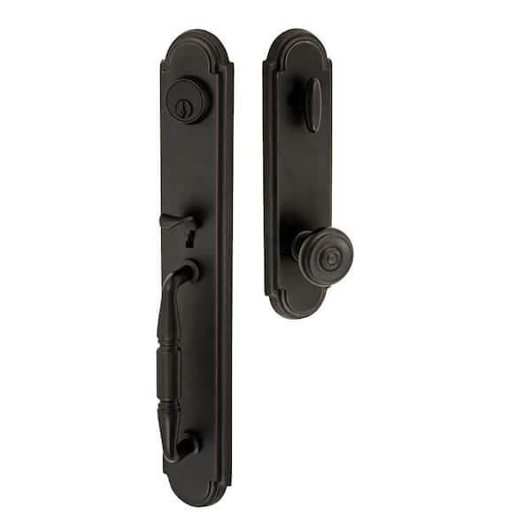 Fusion Solid Brass Oil-Rubbed Bronze Ravina Interconnect Interior Handleset with Cambridge Knob