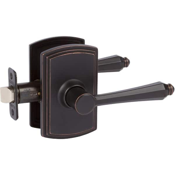 DELANEY HARDWARE Italian Collection Florini Edged Bronze Hall/Closet Door Handle