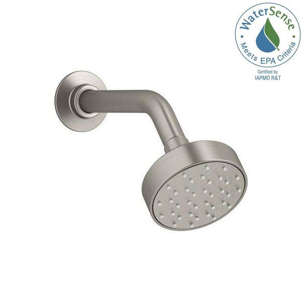 KOHLER Awaken 1-Spray 3.6 in. Single Wall Mount Fixed Shower Head in Brushed Nickel