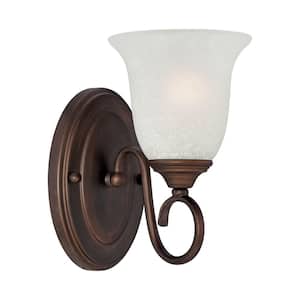 9 in. 1-Light Rubbed Bronze Sconce