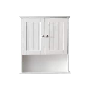 Anky 26 in. W x 8 in. D x 29.5 in. H Bathroom Storage Wall Cabinet with 2-Doors in White