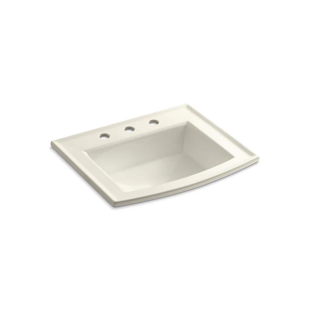Archer Biscuit Rectangular Self-Rimming Ceramic Bathroom Sink