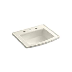 Archer 22-3/4 in. Drop-In Vitreous China Bathroom Sink in Biscuit with Overflow Drain