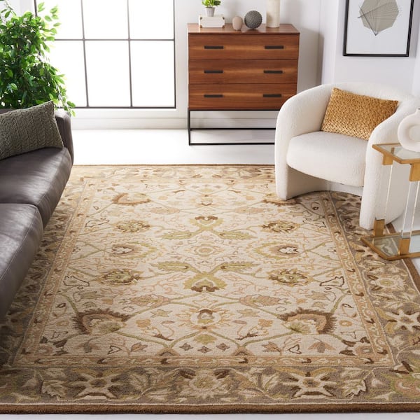 Anatolia 10 ft. x 14 ft. Ivory/Brown Oriental Area Rug