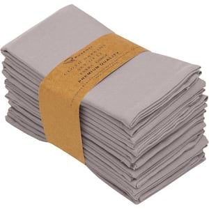 18 in. x 18 in. Coffee Gray Cotton Blend Table Cloth Napkin, Set of 12