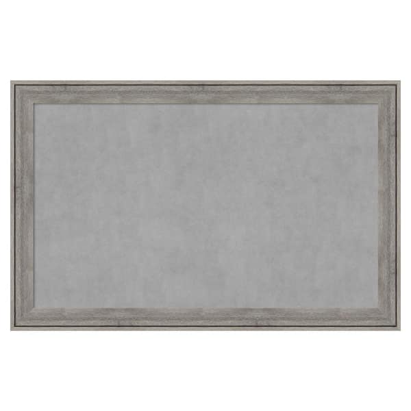 Amanti Art Regis Barnwood Grey 45 in. x 29 in Framed Magnetic Board