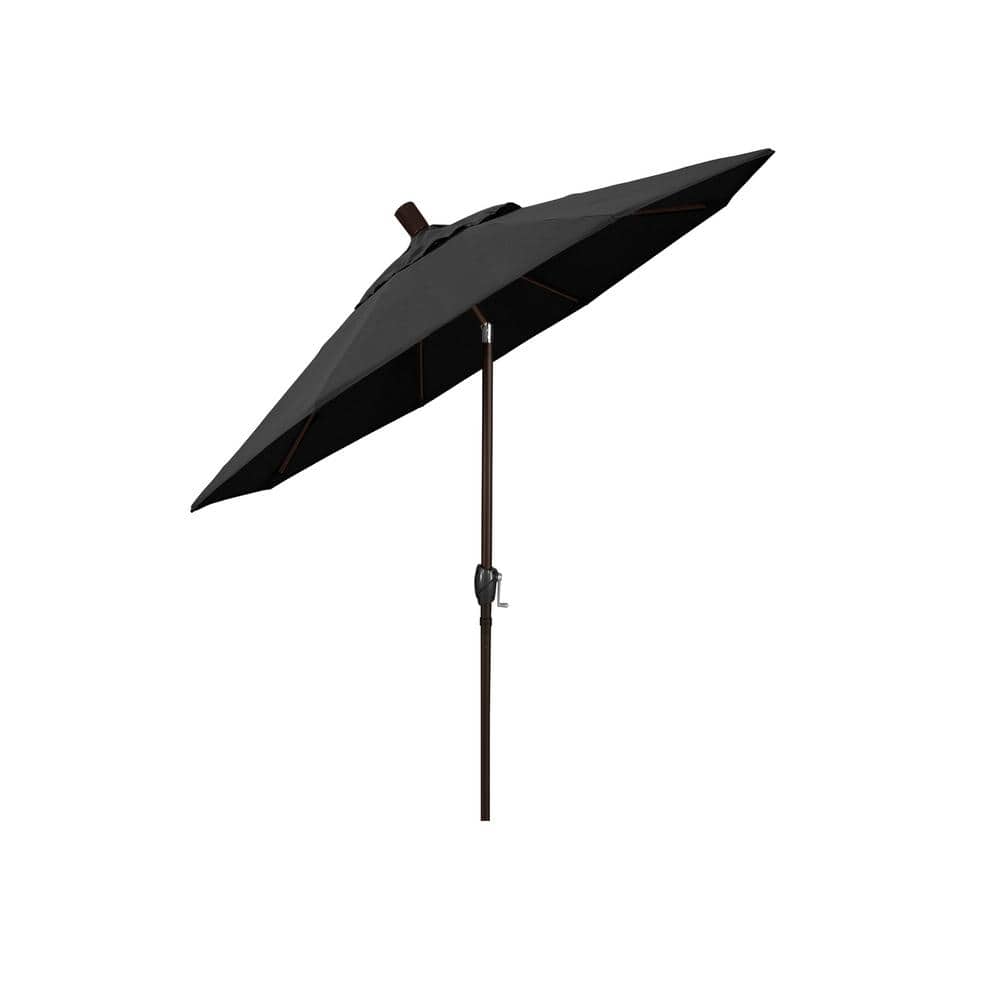 Elegant 6' Black Canopy Market Umbrella with Bronze Aluminum Pole
