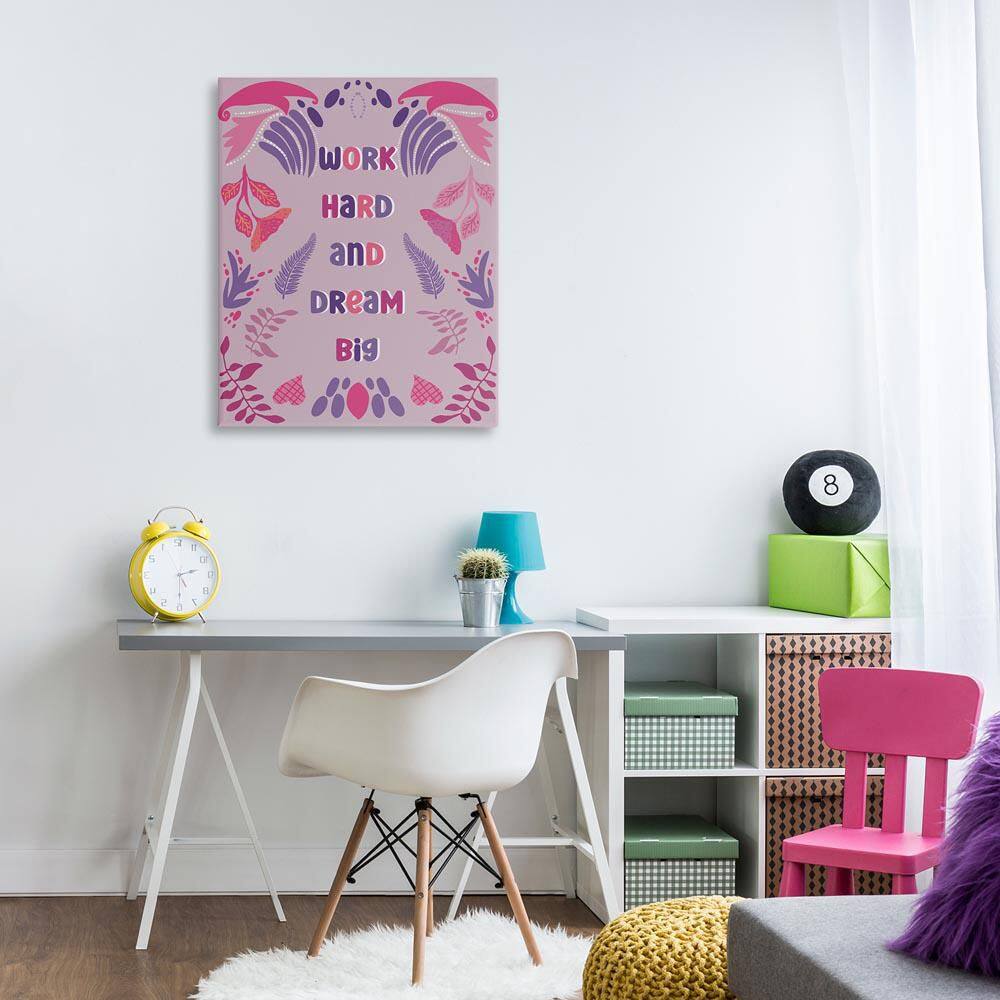 Work Hard Dream Big by Julia Fox Unframed Typography Graphic Art Print 40 in. x 30 in. price history on PriceWatchPro
