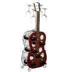 Vintiquewise Decorative Rustic Gold Guitar Shaped 11-Bottle Wine