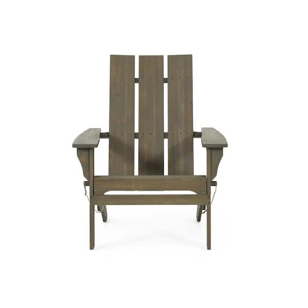 Tatayosi 30.00 in. W x 32.25 in. D x 37.00 in. H Gray Outdoor Acacia Wood Foldable Adirondack Chair