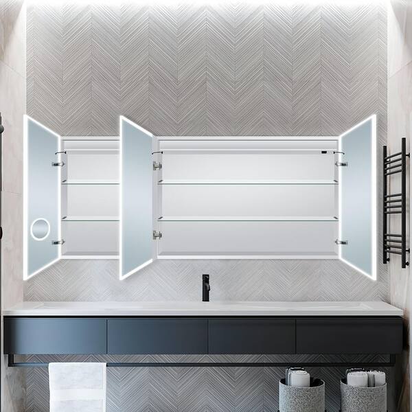 Dreamwerks 60 in. W x 28 in. H Rectangular Aluminum LED Medicine