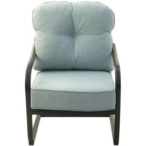 Light Blue Aluminum Outdoor Rocking Chair with Cushion