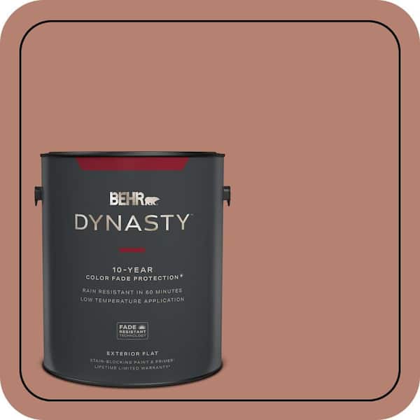 BEHR DYNASTY 1 gal. #S180-5 Auburn Glaze Flat Exterior Stain-Blocking Paint & Primer