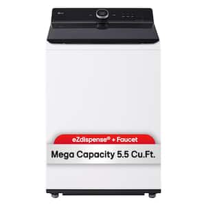 5.5 cu. ft. Top Load Washer in White with EasyUnload, AI Sensing, ezDispense, Water Faucet & LCD Digital Dial Control