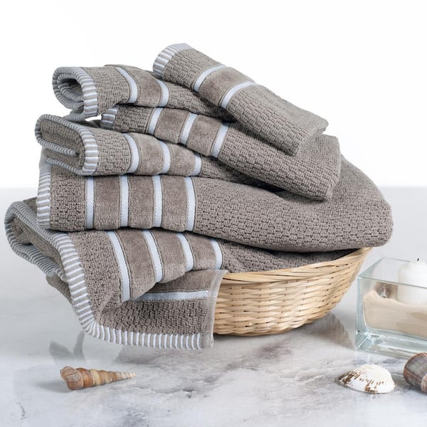 100 Percent Cotton Towel Set, Zero Twist, Soft and Absorbent 6 Piece Set  With 2 Bath Towels, 2 Hand Towels and 2 Washcloths (Silver) By Lavish Home