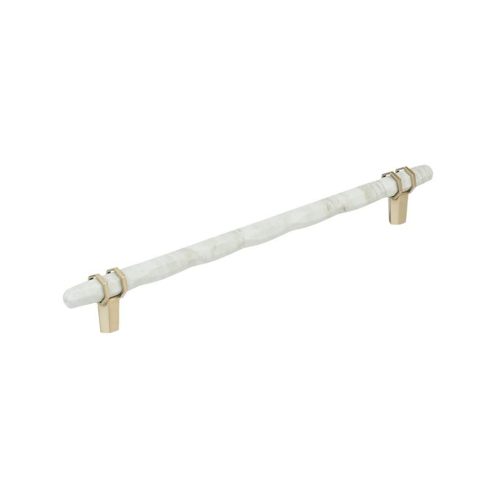 Carrione 10-1/16 in. (256mm) Center-to-Center Marble White/Golden Champagne Bar Cabinet Pull price history on PriceWatchPro