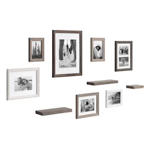 Bordeaux Multi/Gray with Shelves Picture Frames (Set of 10)