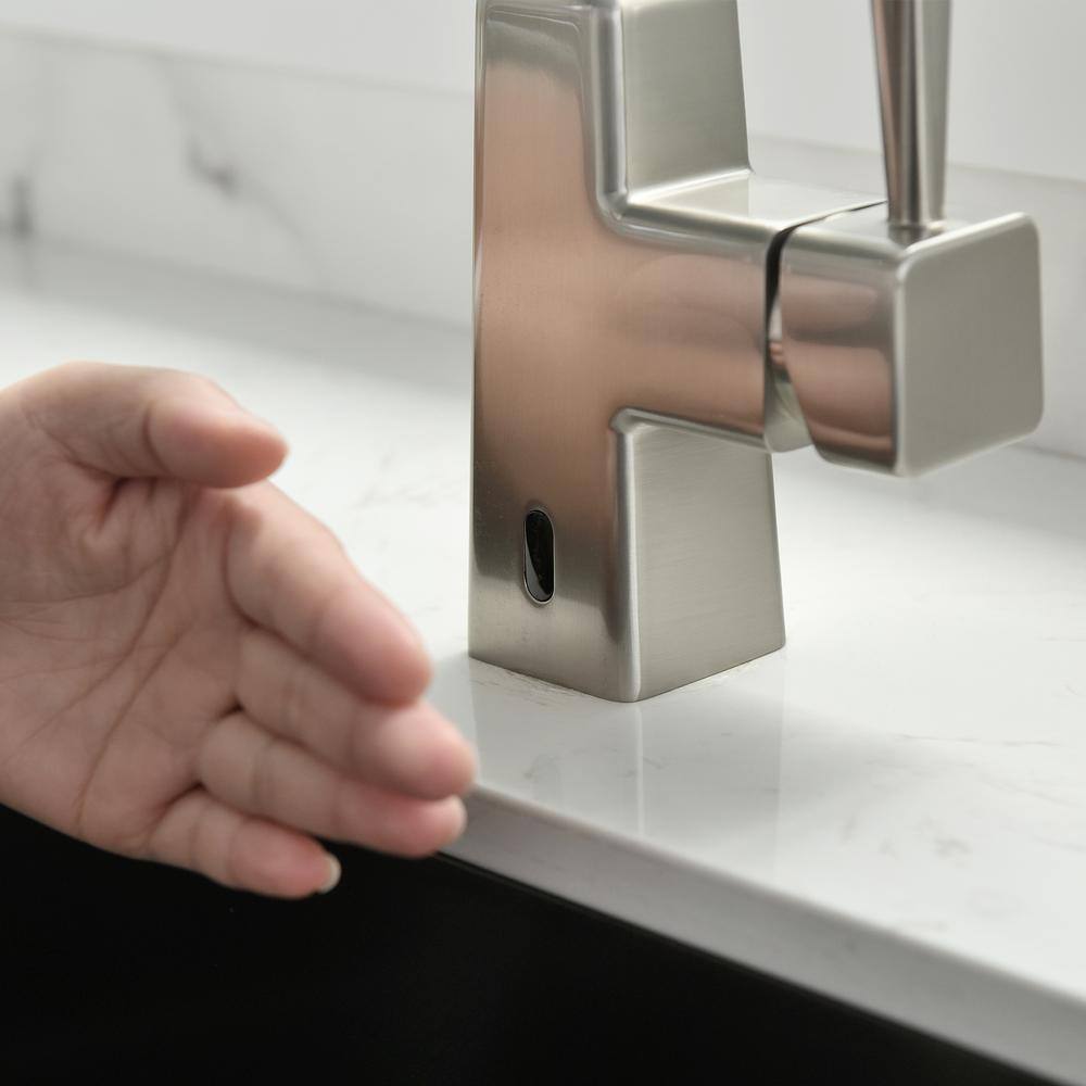 Brushed Nickel Touchless Kitchen Faucet with Pull-Down Sprayer