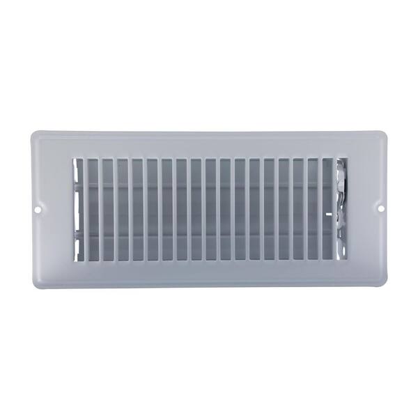 Approved Vendor 4x10 White Floor Register - 4MJE3, Zoro Select, HVAC Air Vent Grille